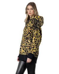 Oversized Leopard Printed Hoodie