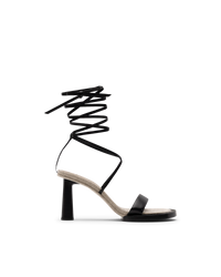 Les Carre Rond Asymmetrical Leather Sandals - DIHSAN