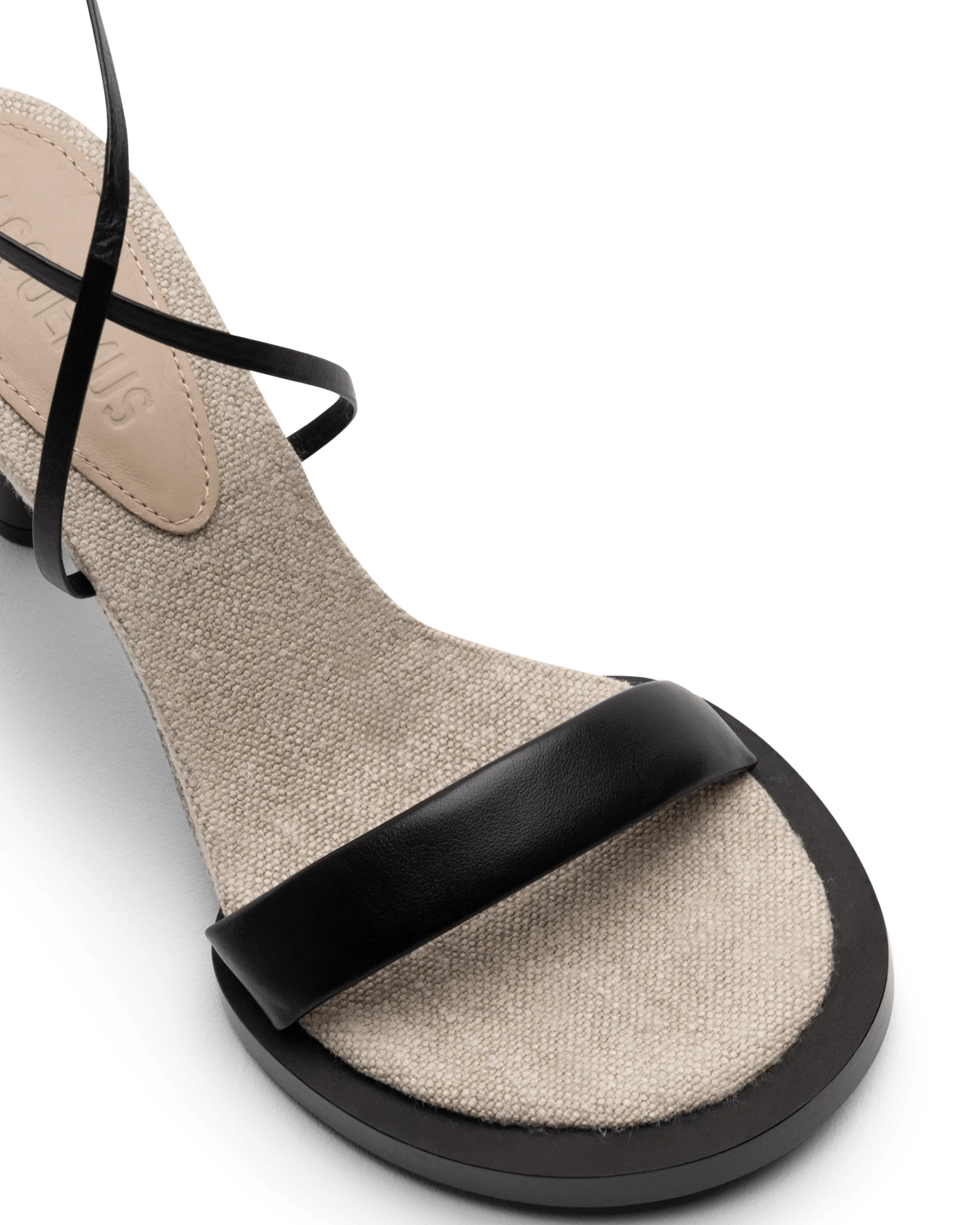 Les Carre Rond Asymmetrical Leather Sandals