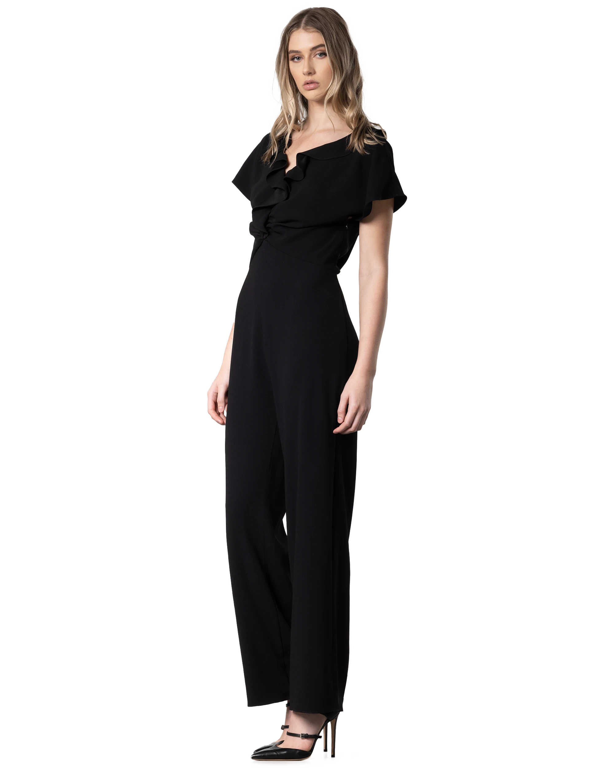 Ruffled Front Jumpsuit