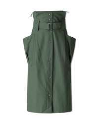 Twill Belted Midi Skirt - DIHSAN