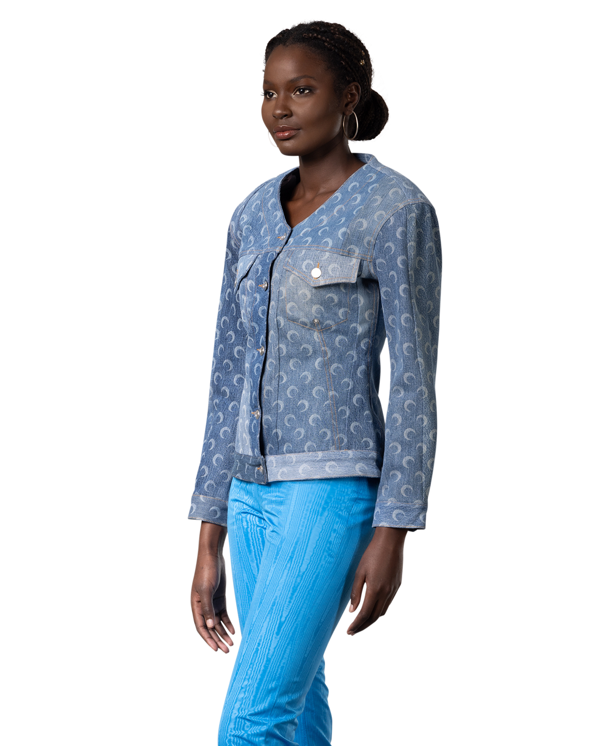 Regenerated Marine Serre Denim Jacket