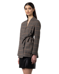 Nuraghe Collarless Belted Jacket