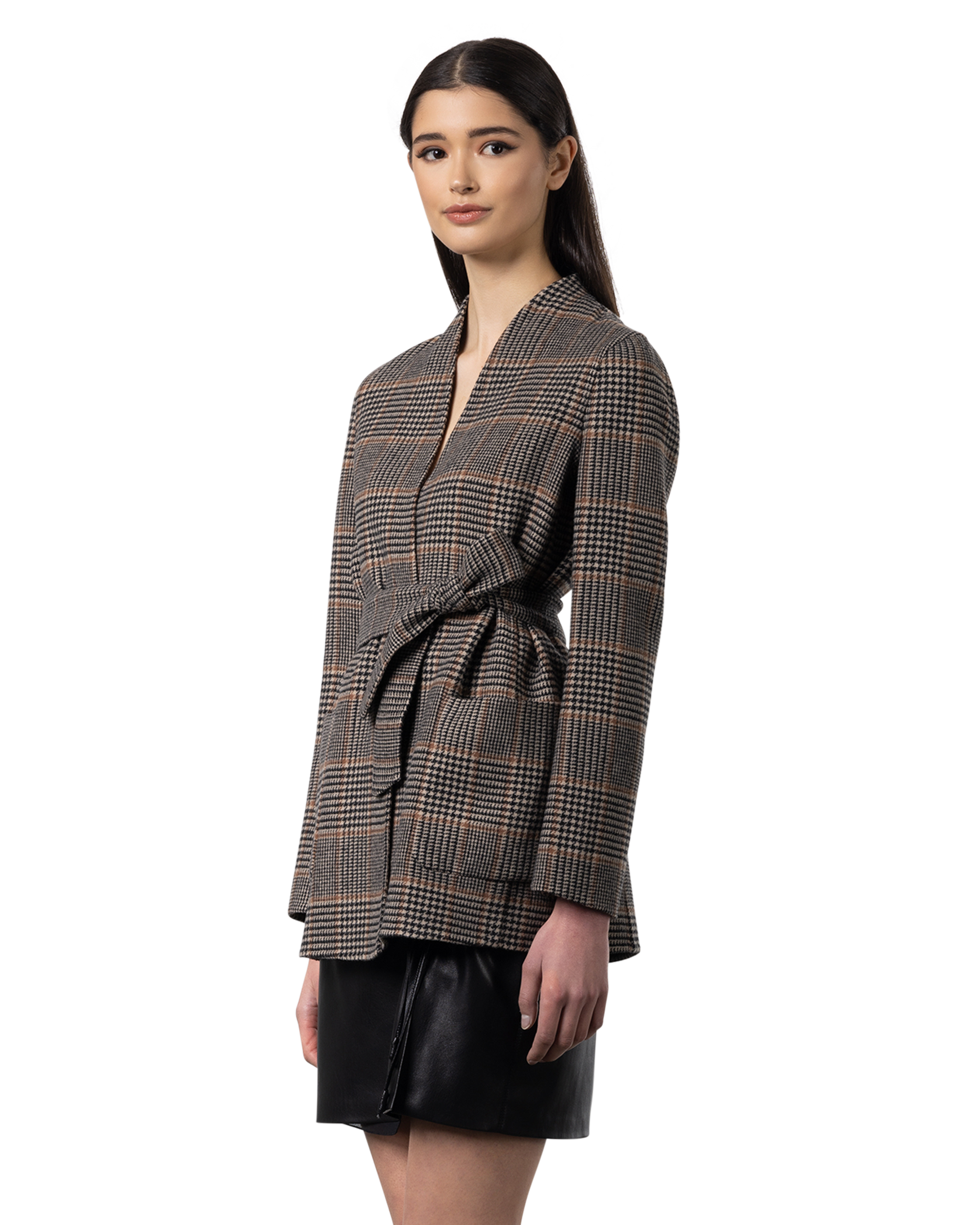 Nuraghe Collarless Belted Jacket