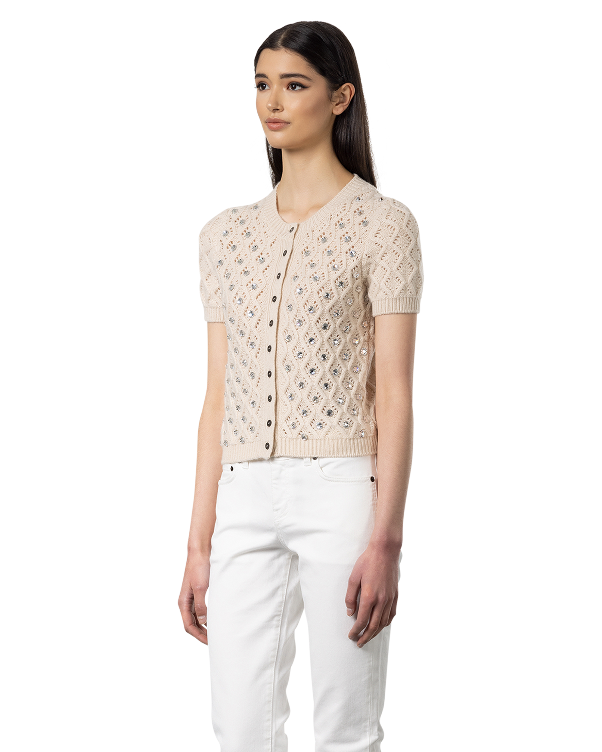 Embroidered Losanghe Cashmere Cardigan