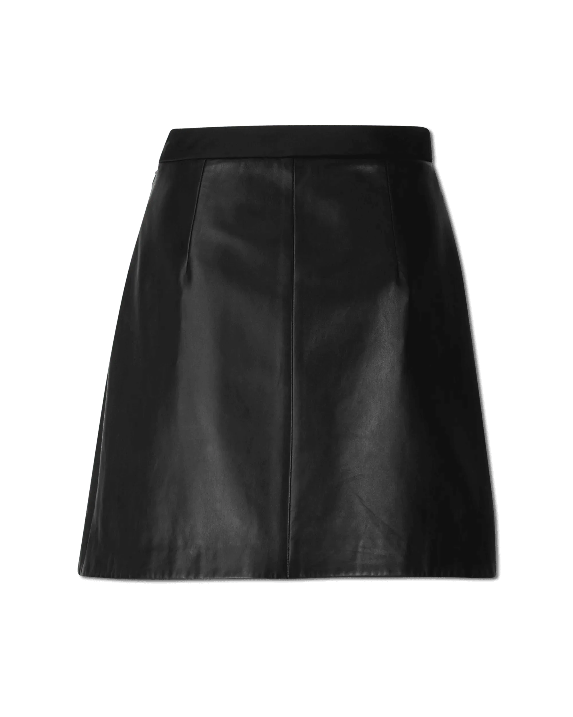 Bow Detail Leather Mini Skirt