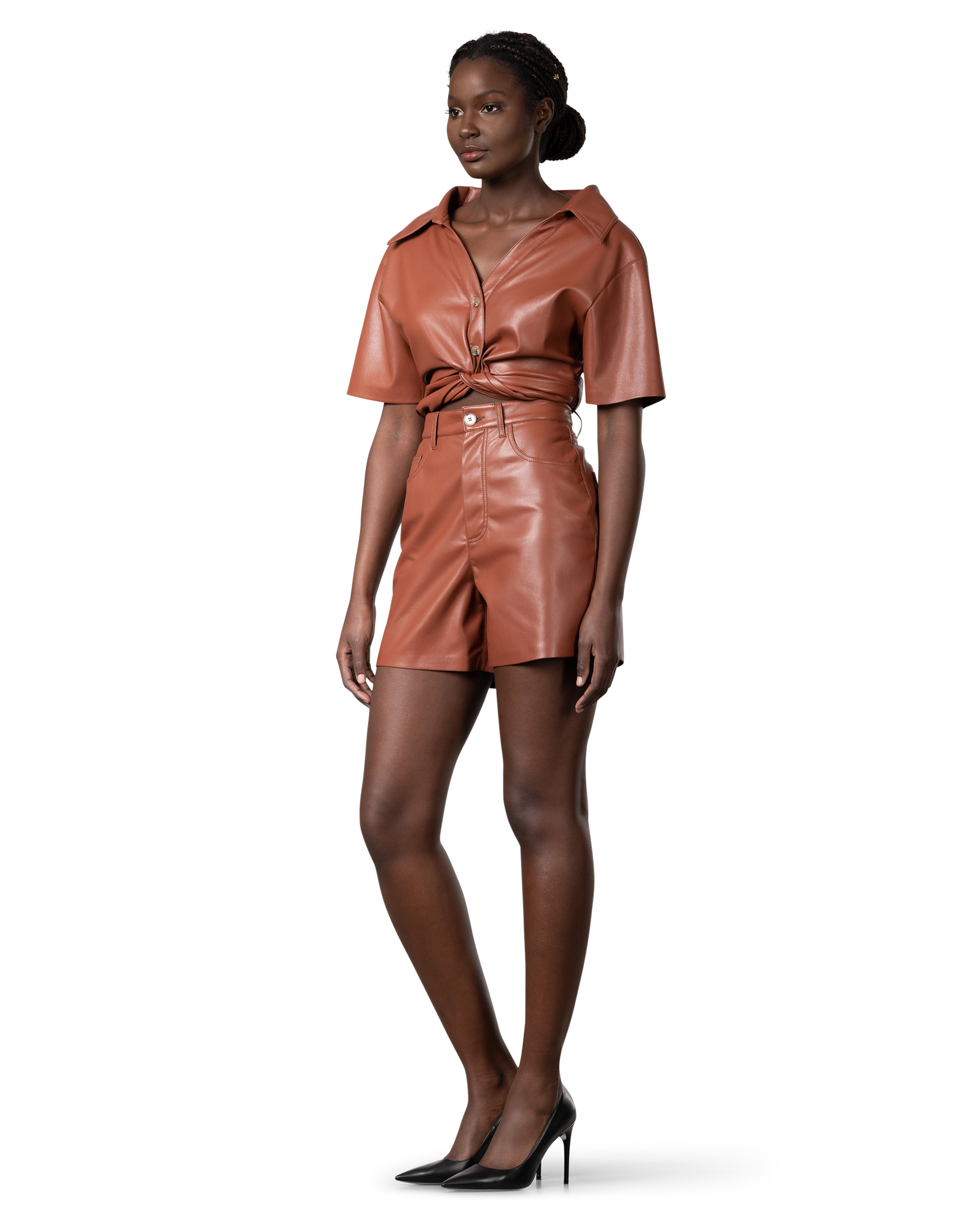 Leana Vegan Leather Shorts