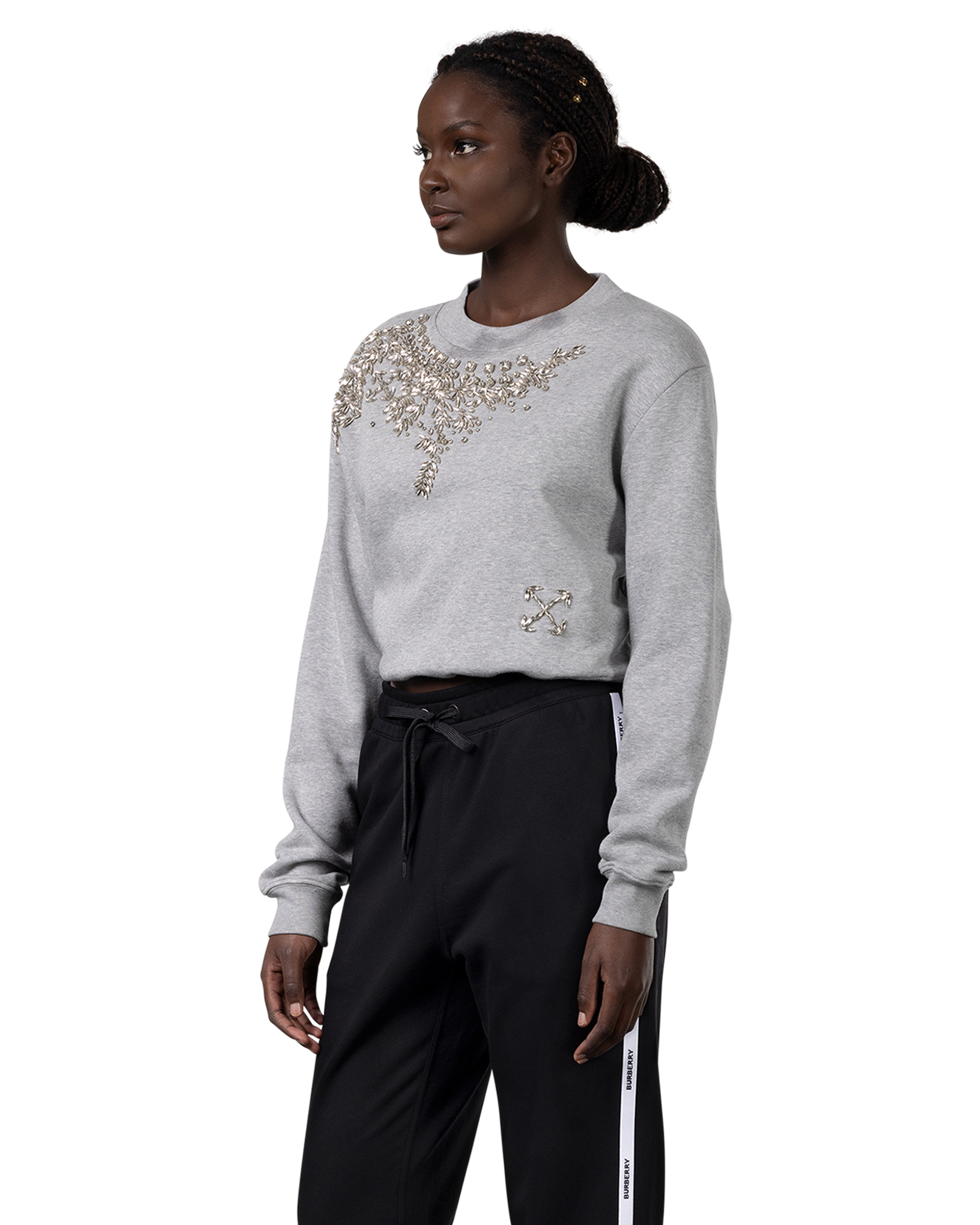 Swarovski Embellished Cropped Sweatshirt