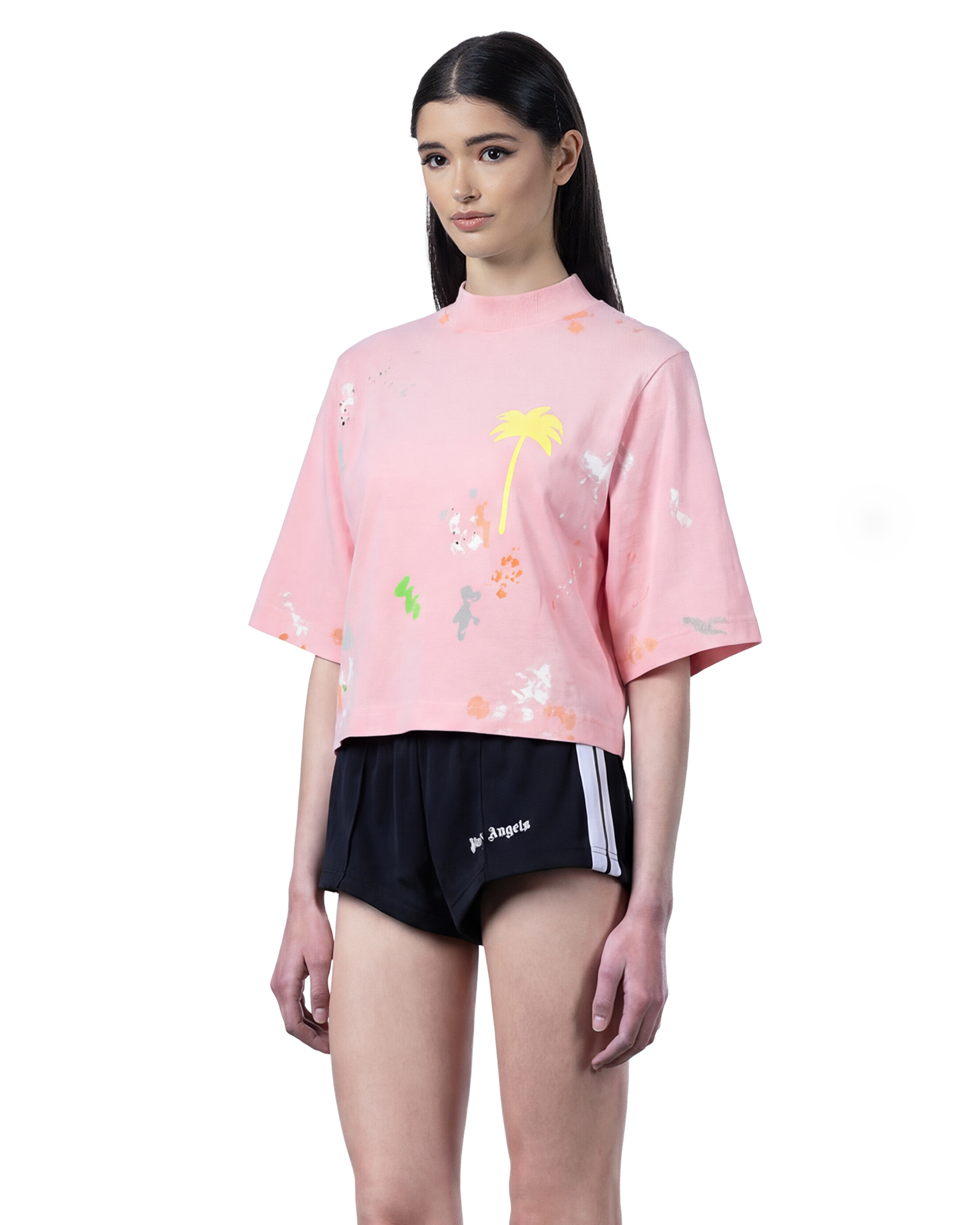 Splatter Painted Cropped T-Shirt
