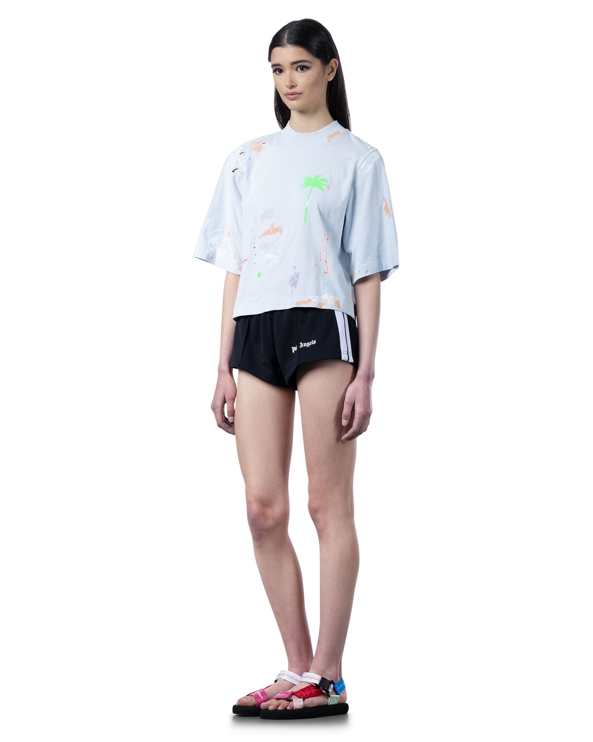 Splatter Painted Cropped T-Shirt