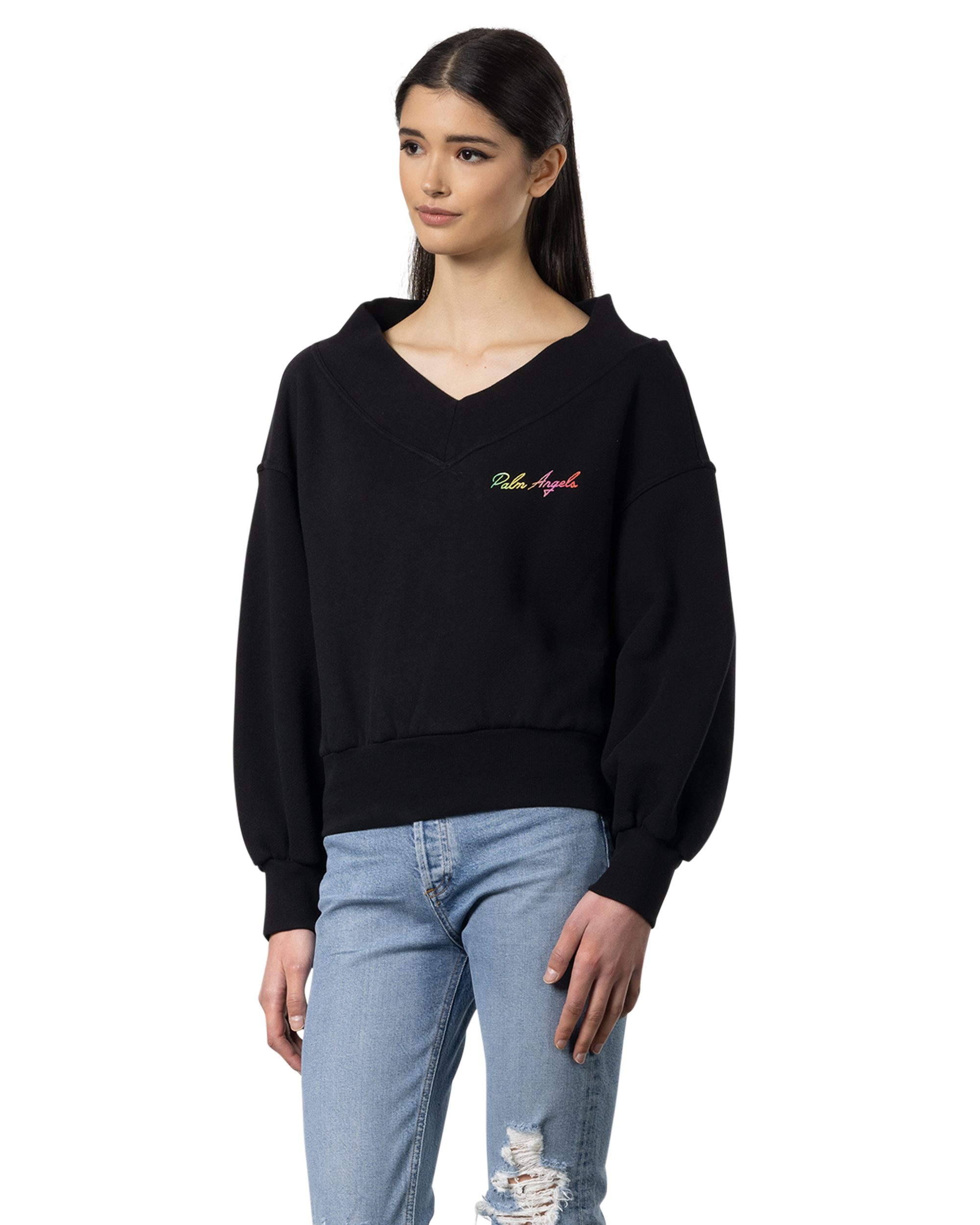 Miami Logo Off-Shoulder Sweatshirt