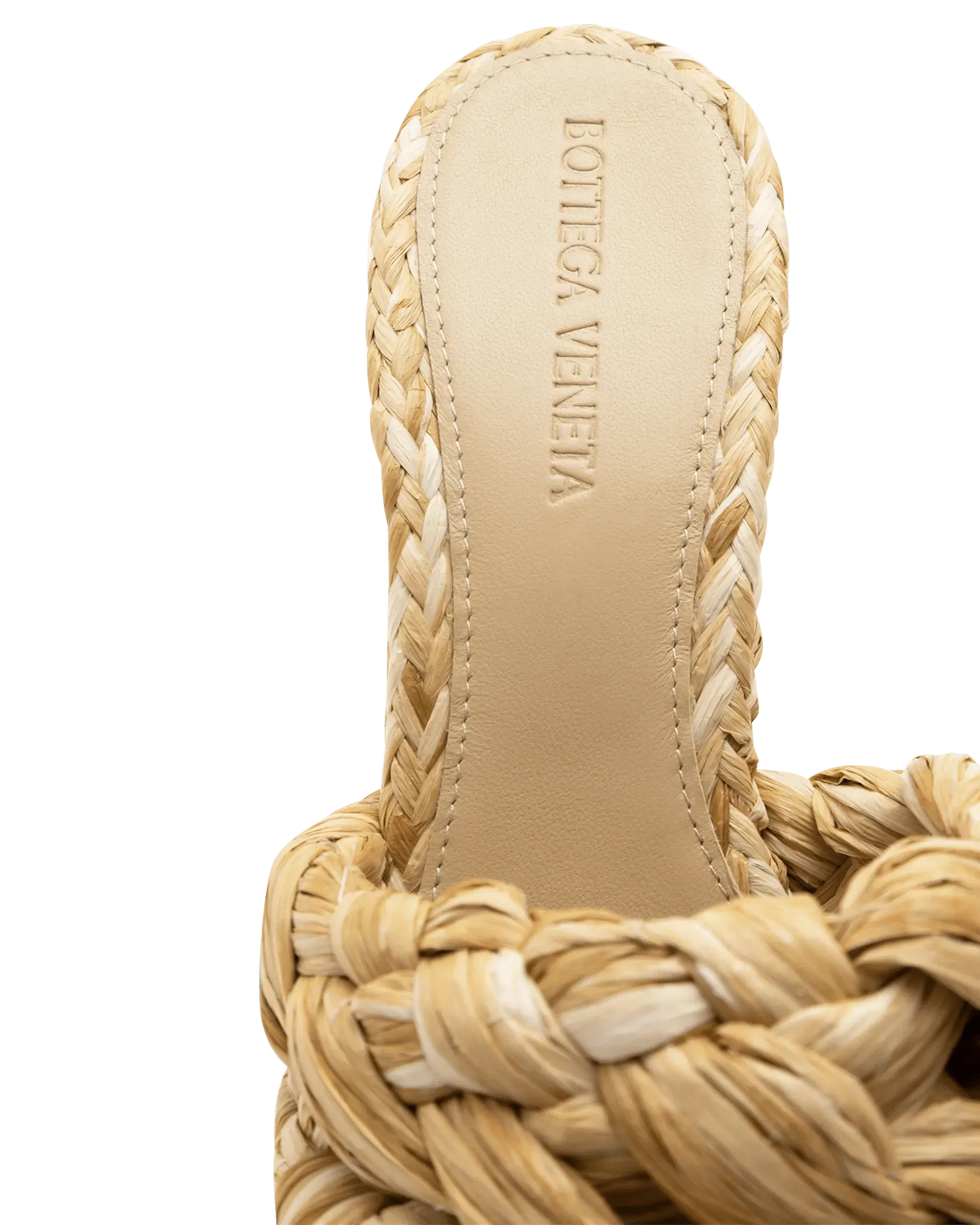 Raffia Stretch Heeled Mules - DIHSAN