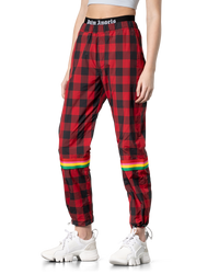 Plaid Nylon Track Pants