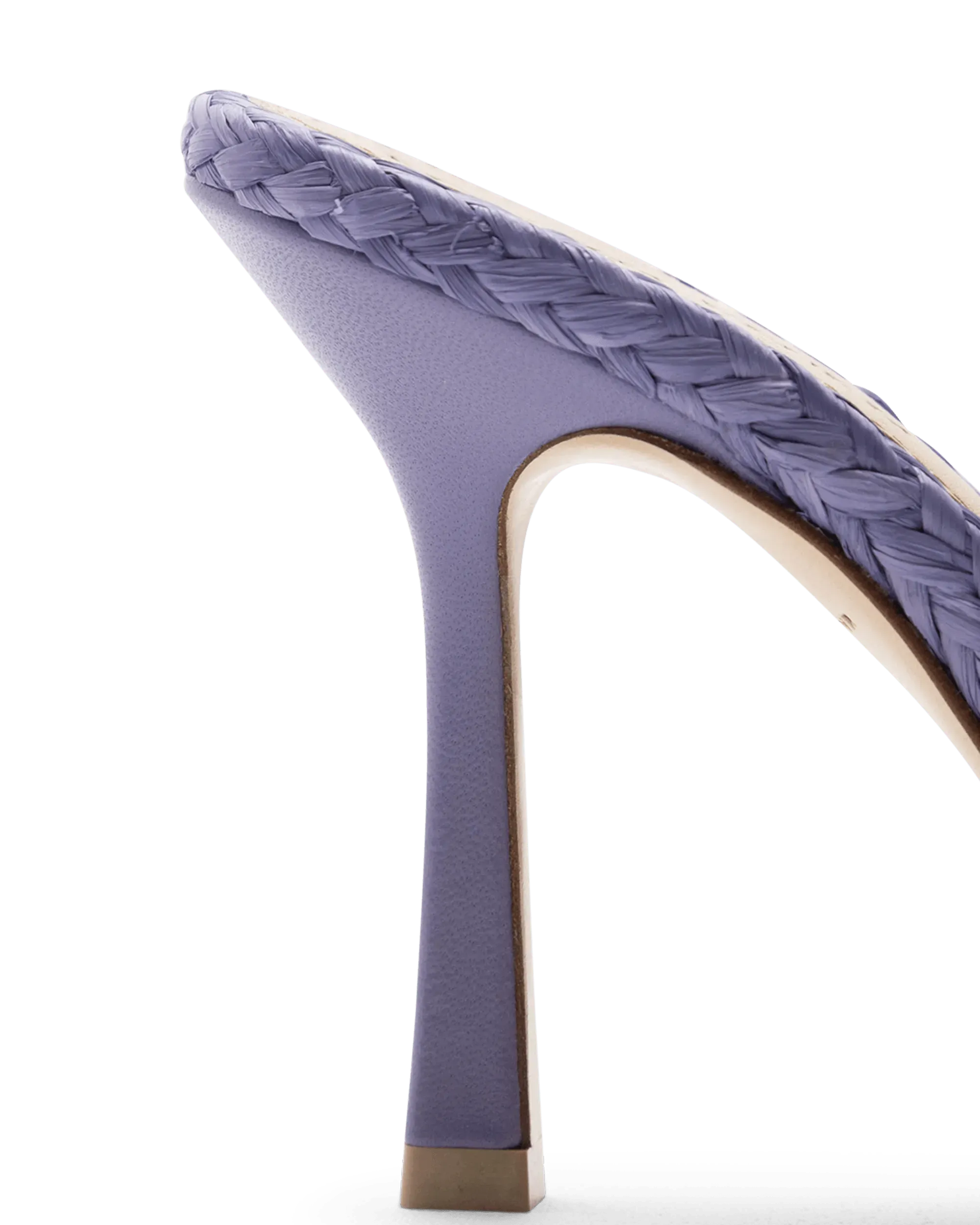 Raffia Stretch Heeled Mules - DIHSAN