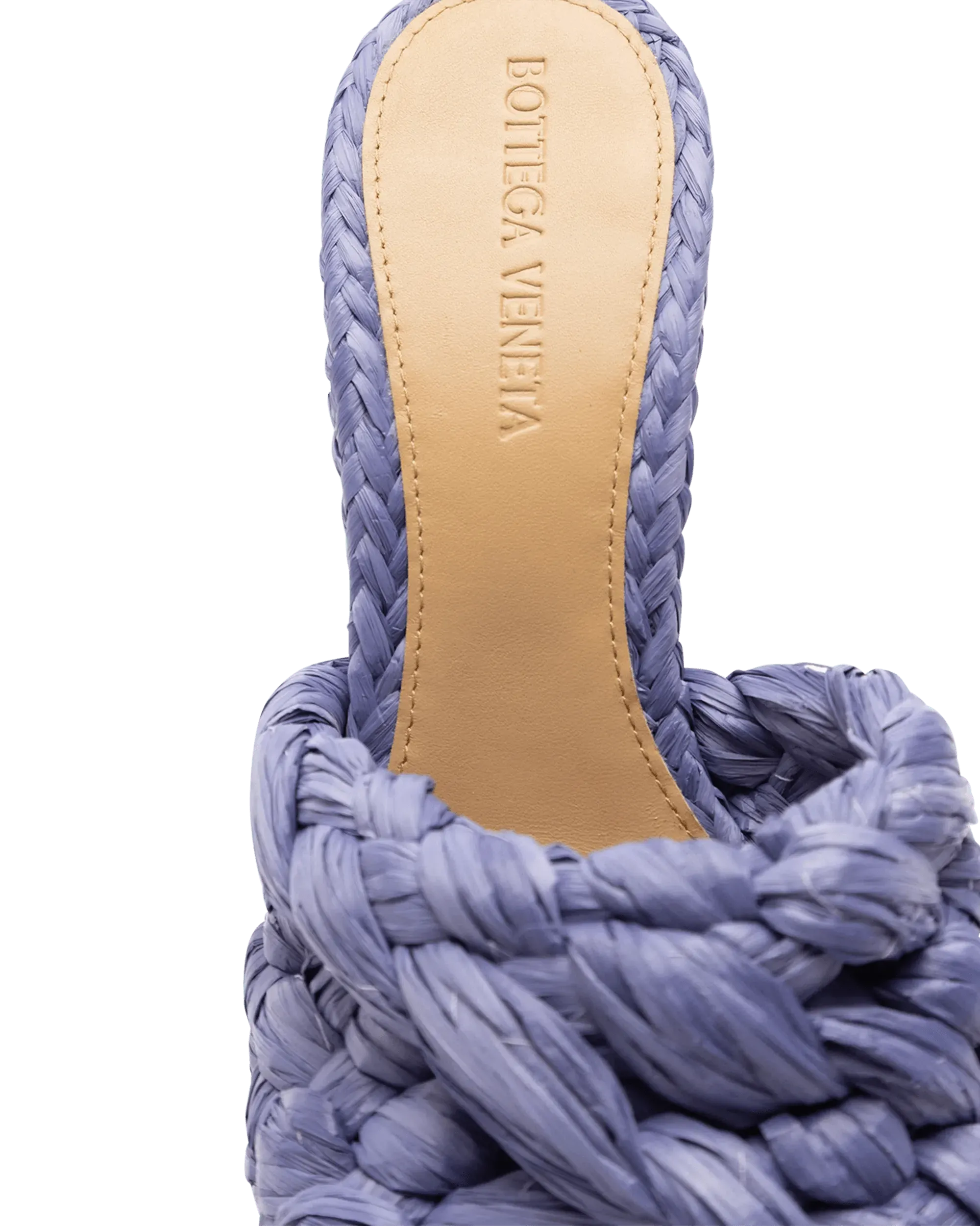 Raffia Stretch Heeled Mules - DIHSAN