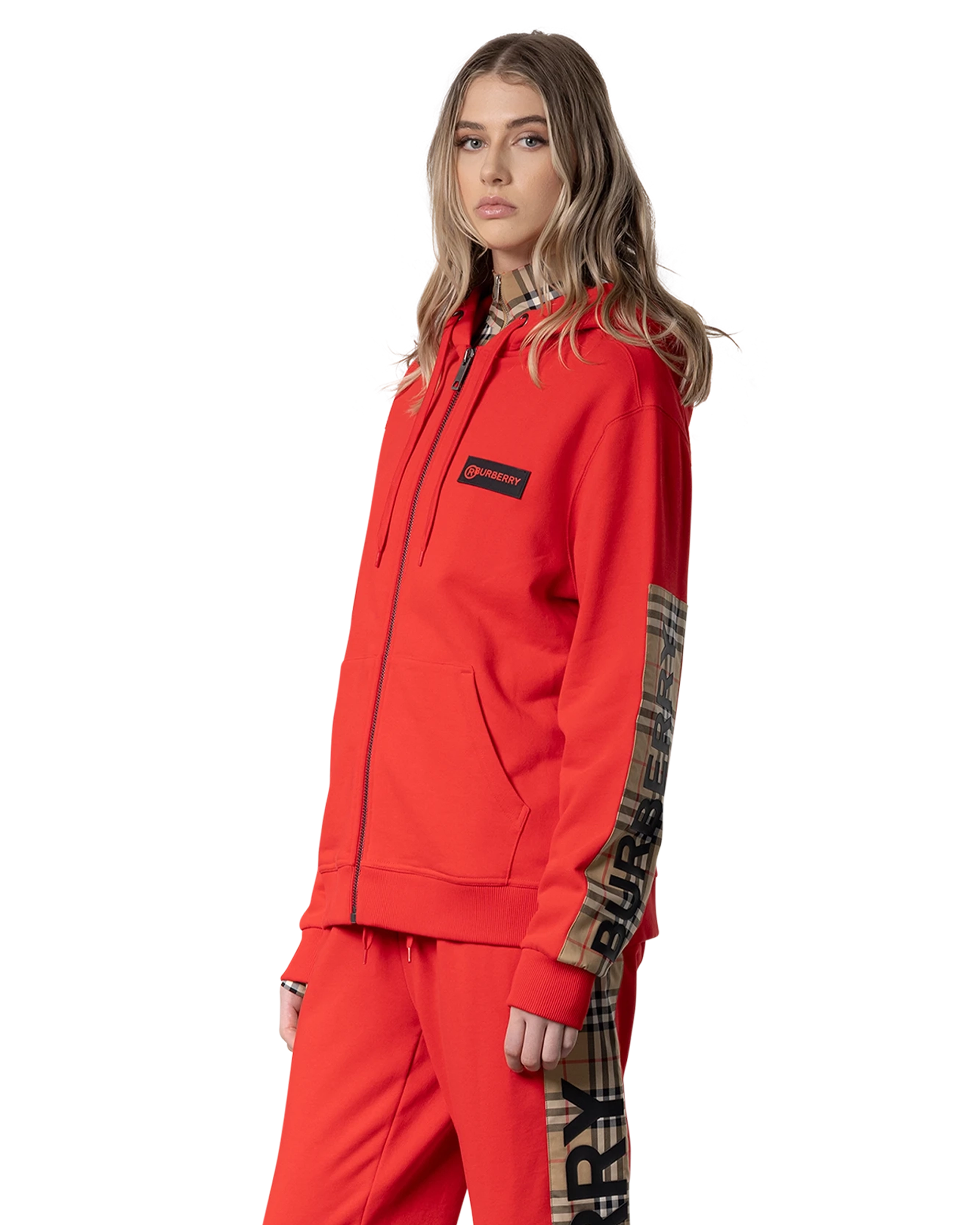 Aubree Check Hoodie Track Jacket