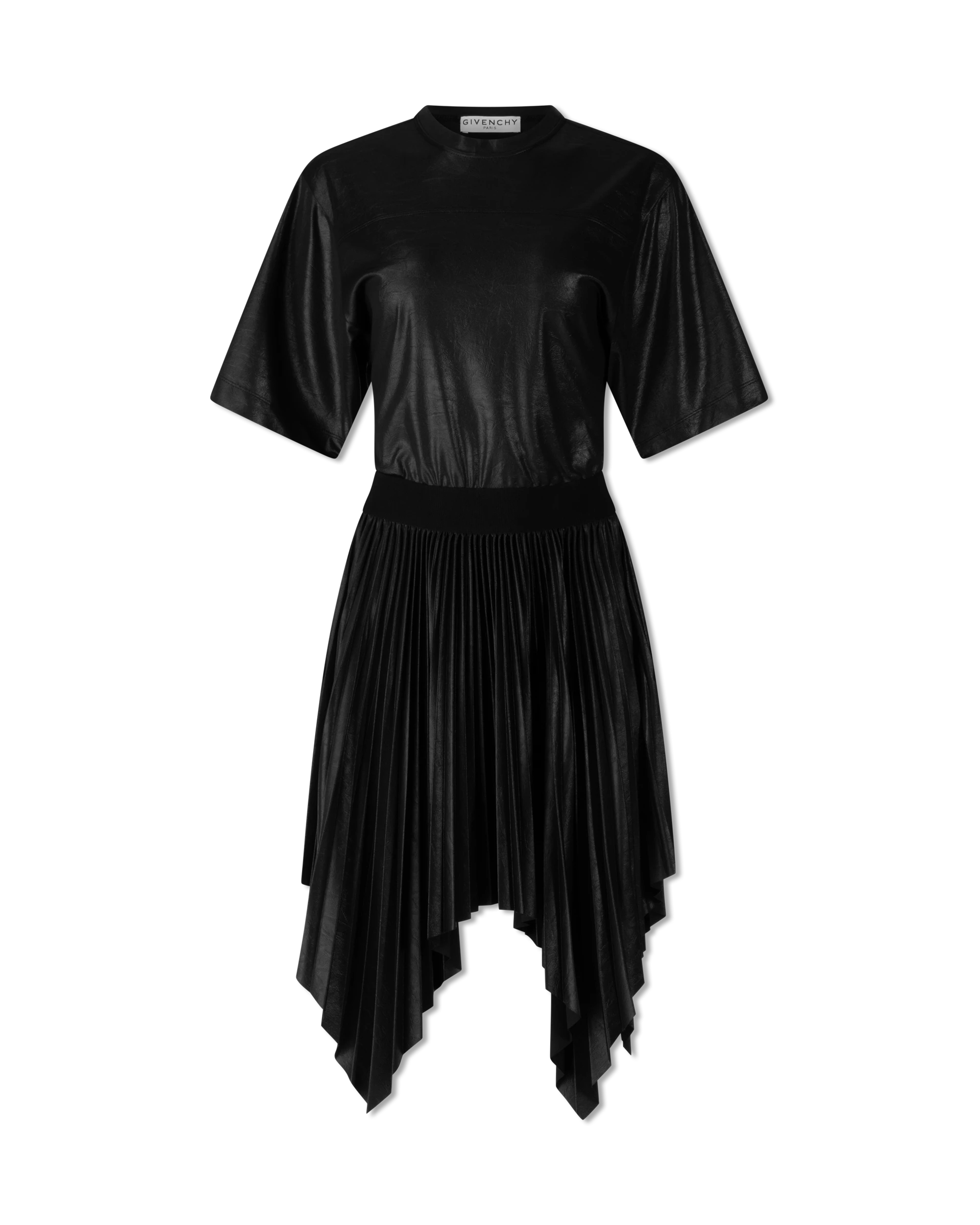 Pleated Lacquer T-Shirt Dress