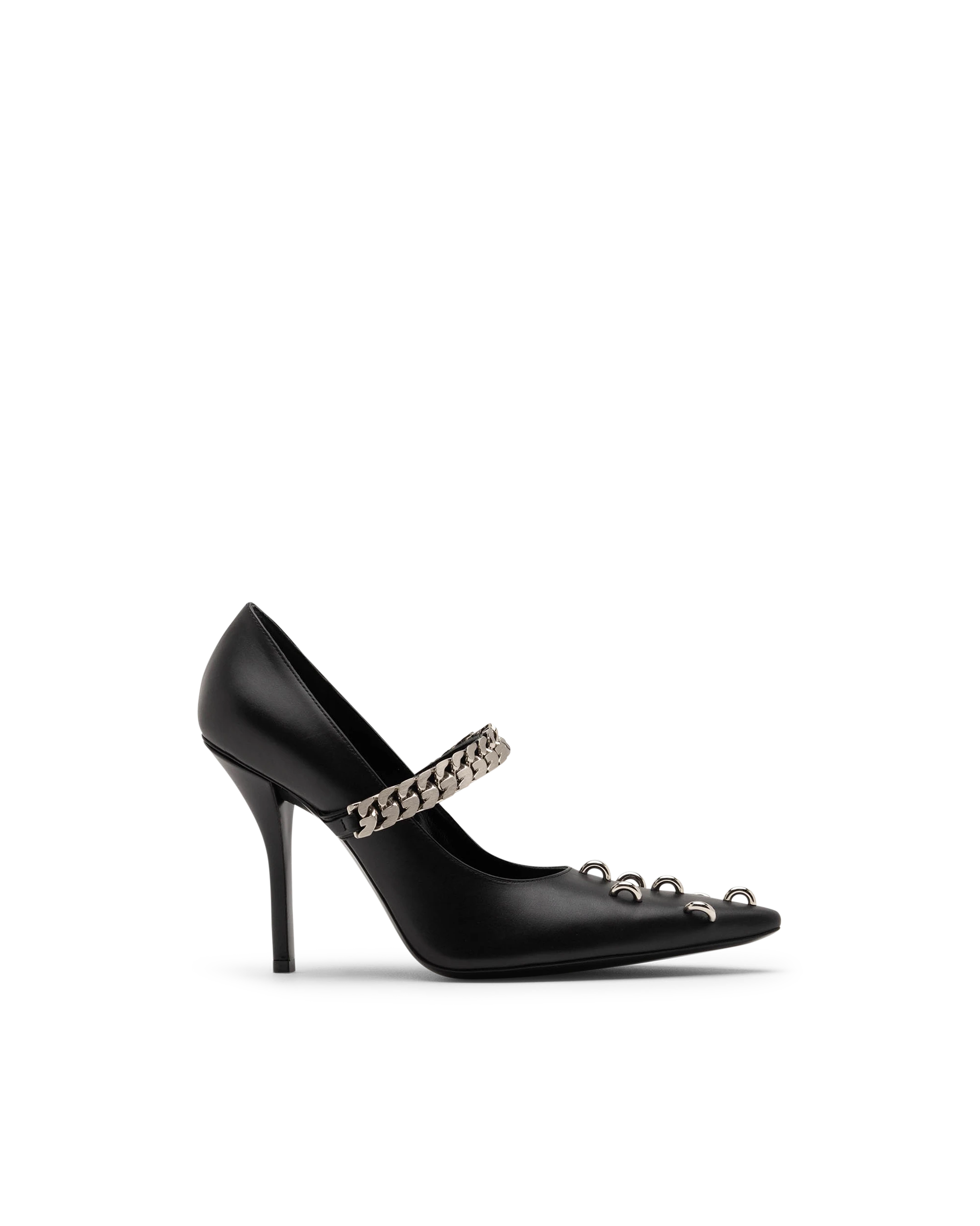 Metal-Detailed Leather Pumps