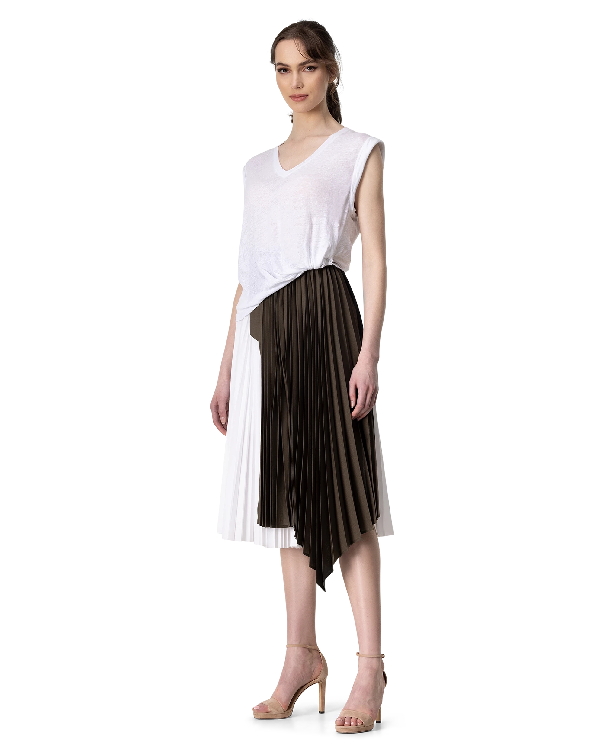 Xantey Linen Knotted Sleeveless T-shirt