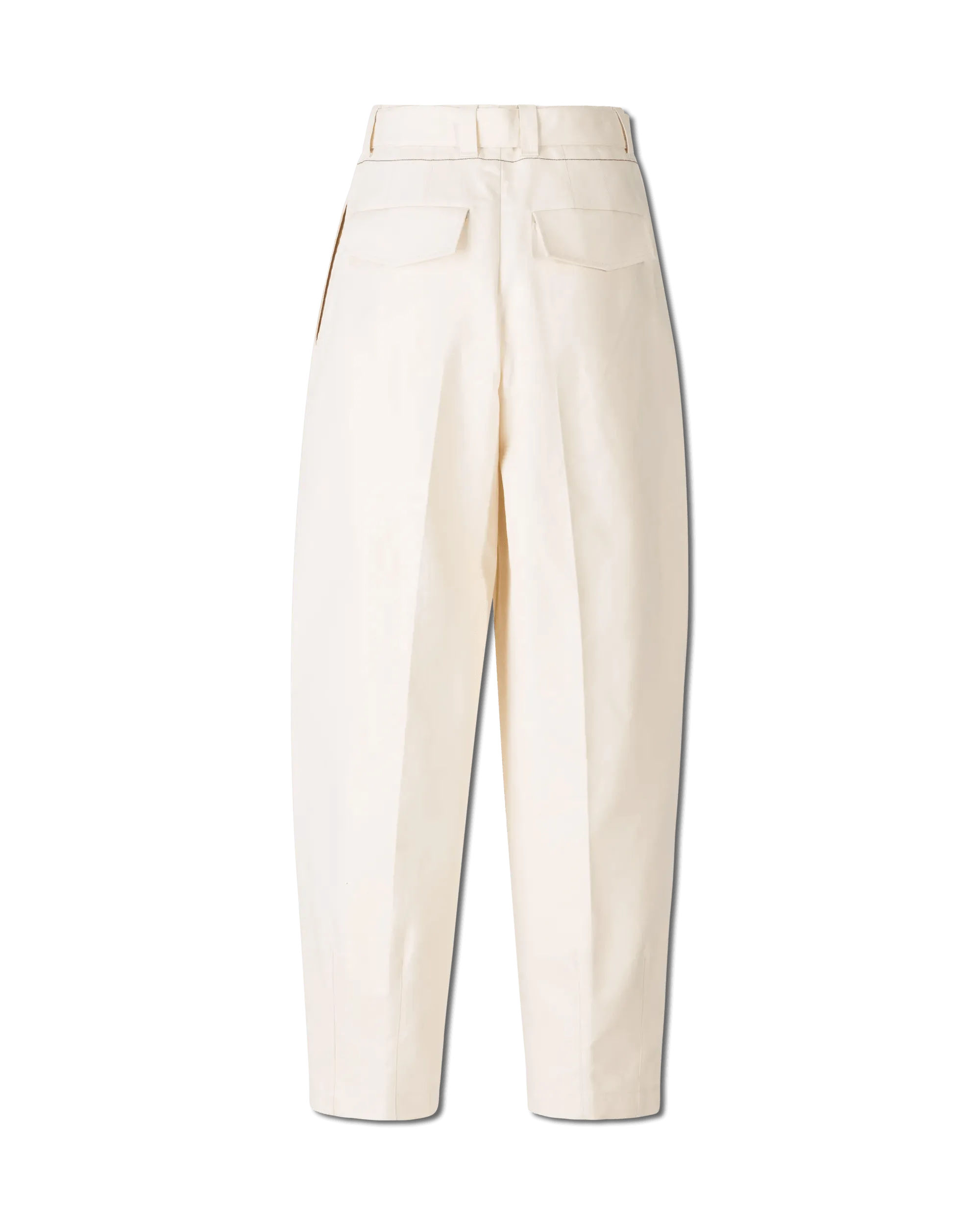 Structured Fine Cotton Tapered Trousers