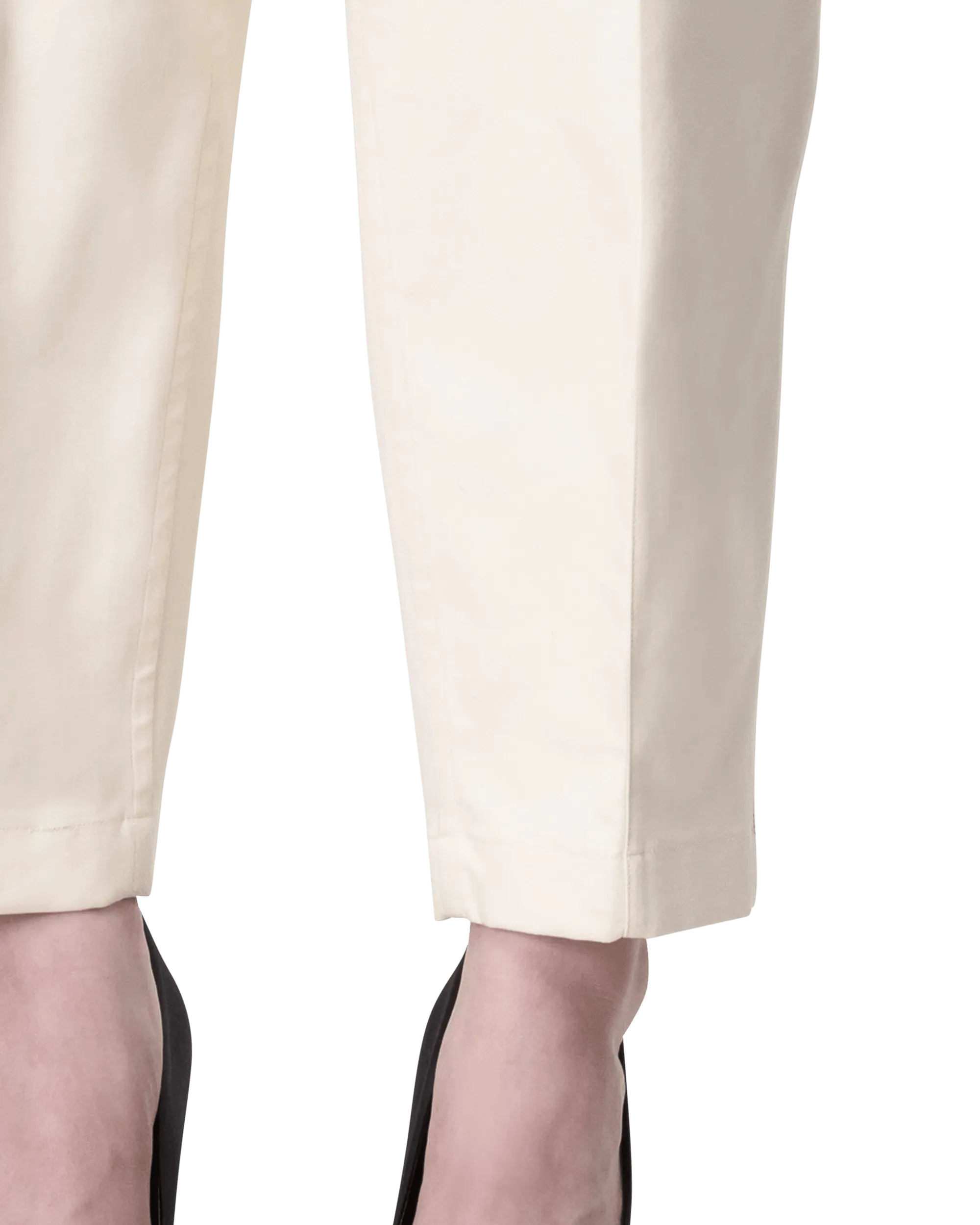 Structured Fine Cotton Tapered Trousers