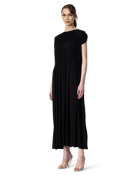 Banded Short Sleeve Maxi Dress