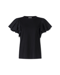 Ruffled Sleeve Jersey Top