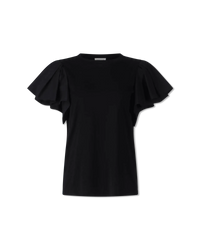 Ruffled Sleeve Jersey Top - DIHSAN