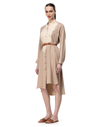 Belted Asymmetrical Shirt Dress