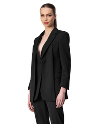 Peak Lapel Wool Blazer