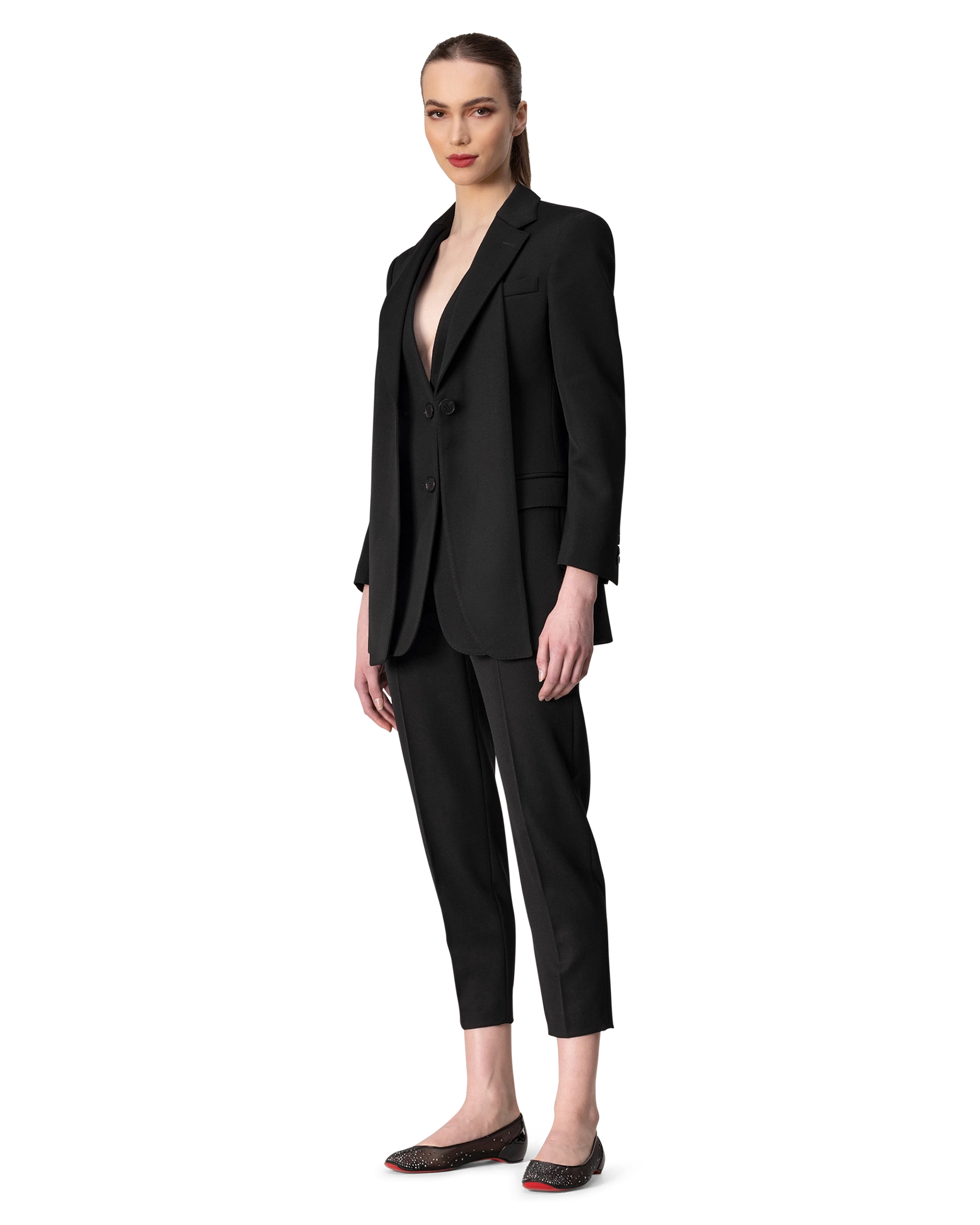 Peak Lapel Wool Blazer