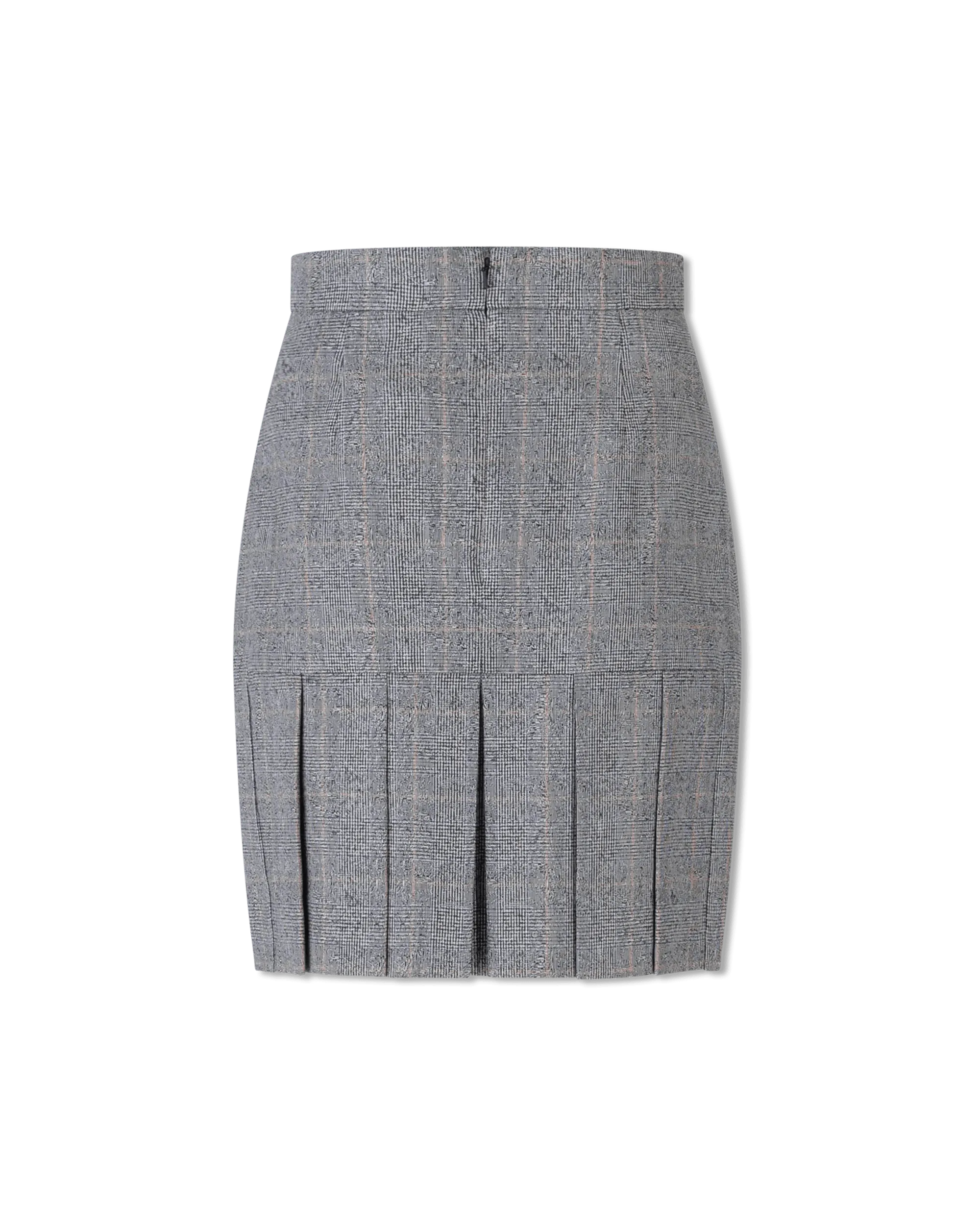 Pleated Wool Mini Skirt