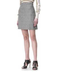 Pleated Wool Mini Skirt