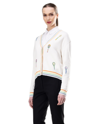 Racket Embroidered Cardigan