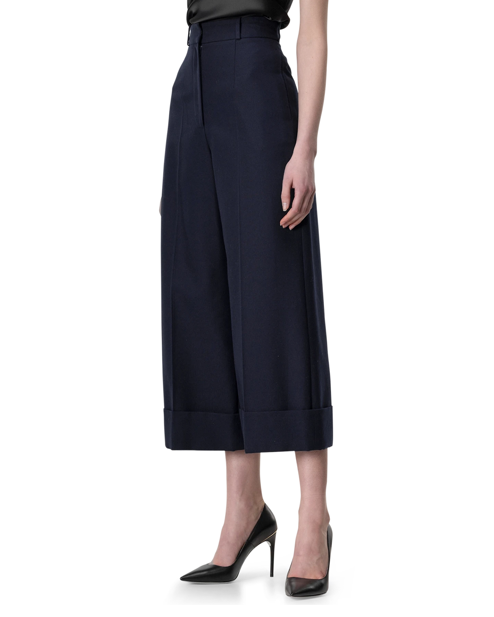 High-Waisted Wide-Leg Cropped Pants