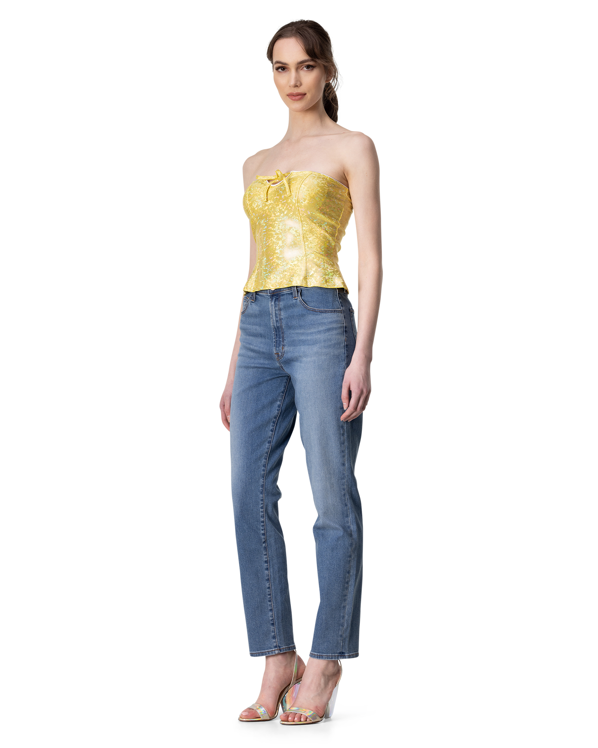 Saks Potts Strapless Sparkly Top