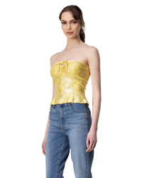 Saks Potts Strapless Sparkly Top