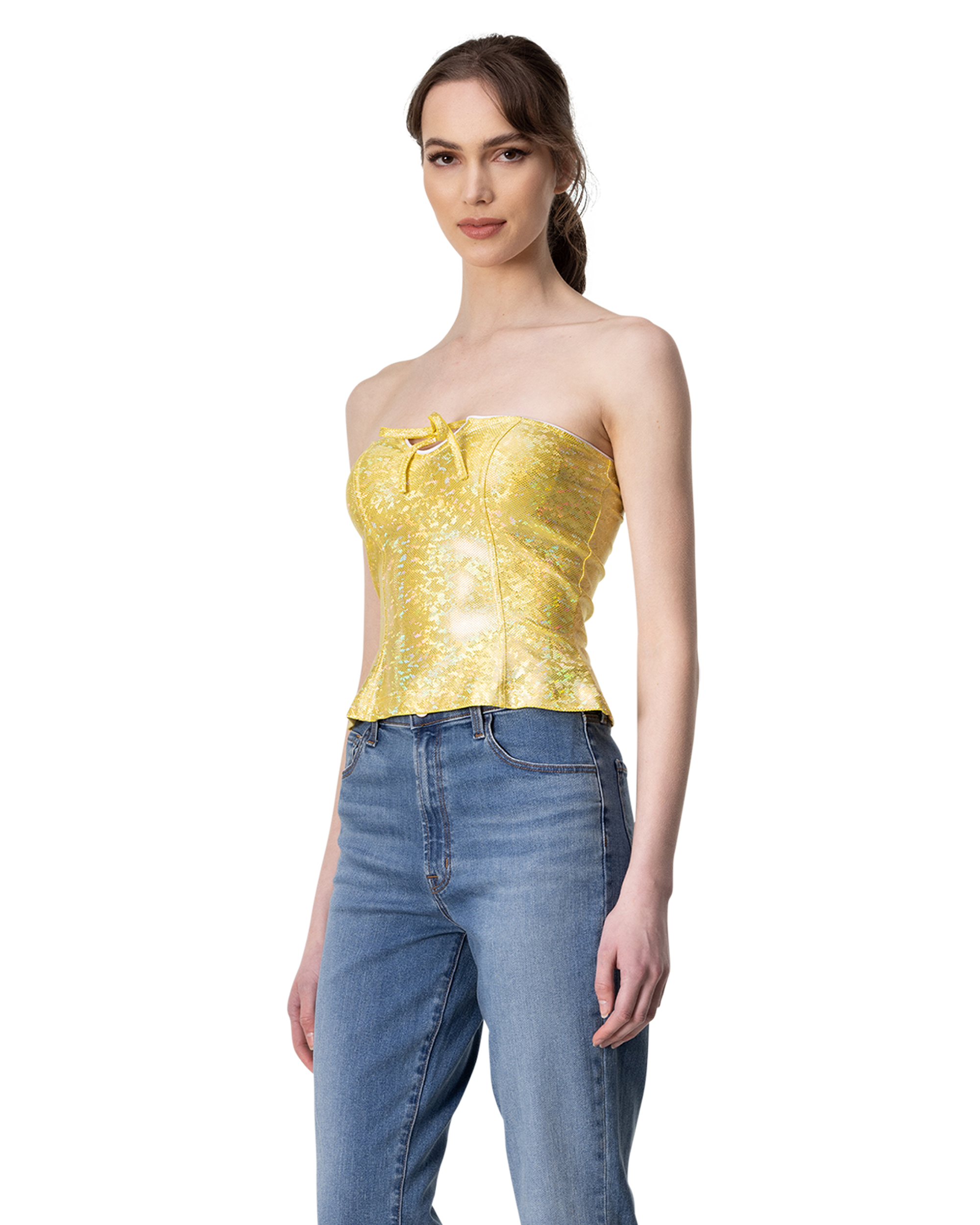 Saks Potts Strapless Sparkly Top