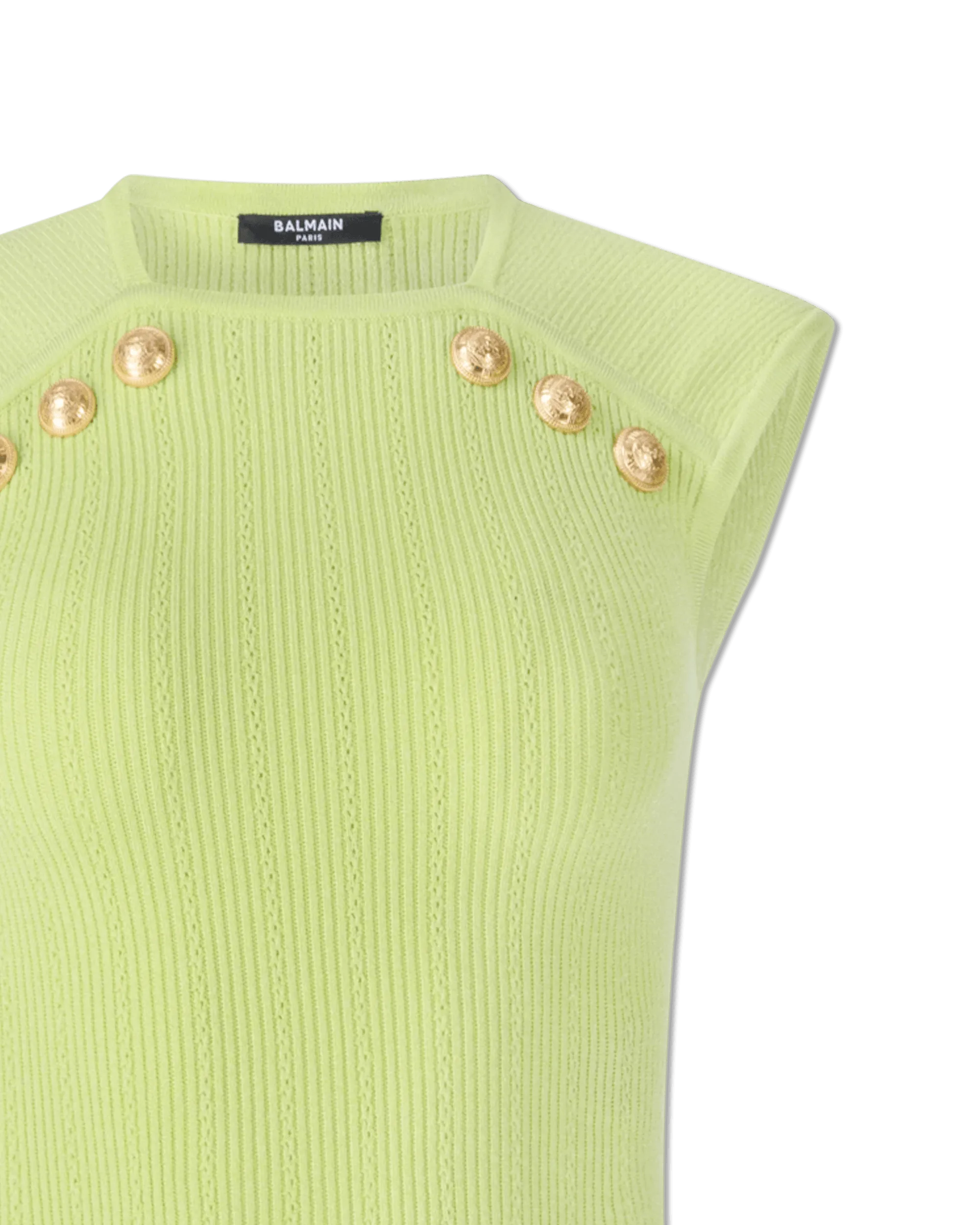 Button Detail Pointelle Top