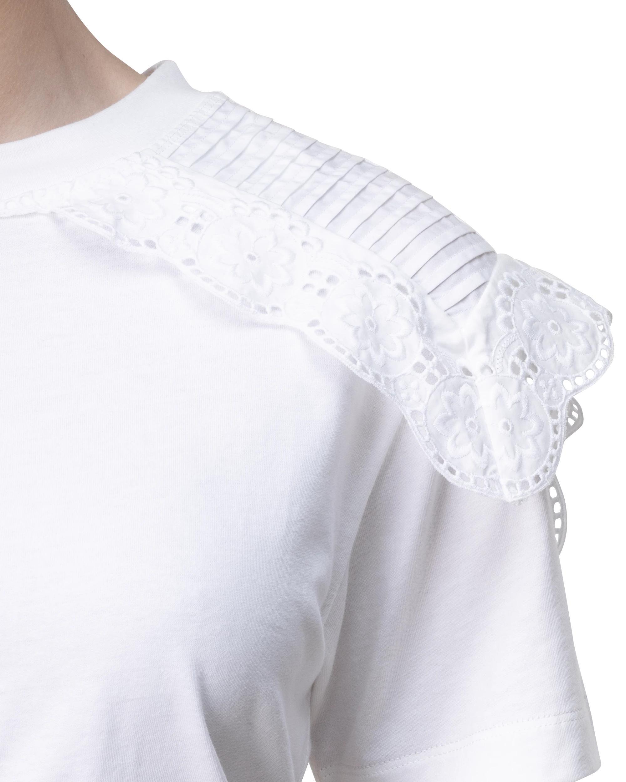 Eyelet Embroidered T-Shirt - DIHSAN