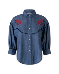 Embroidered Denim Shirt - DIHSAN