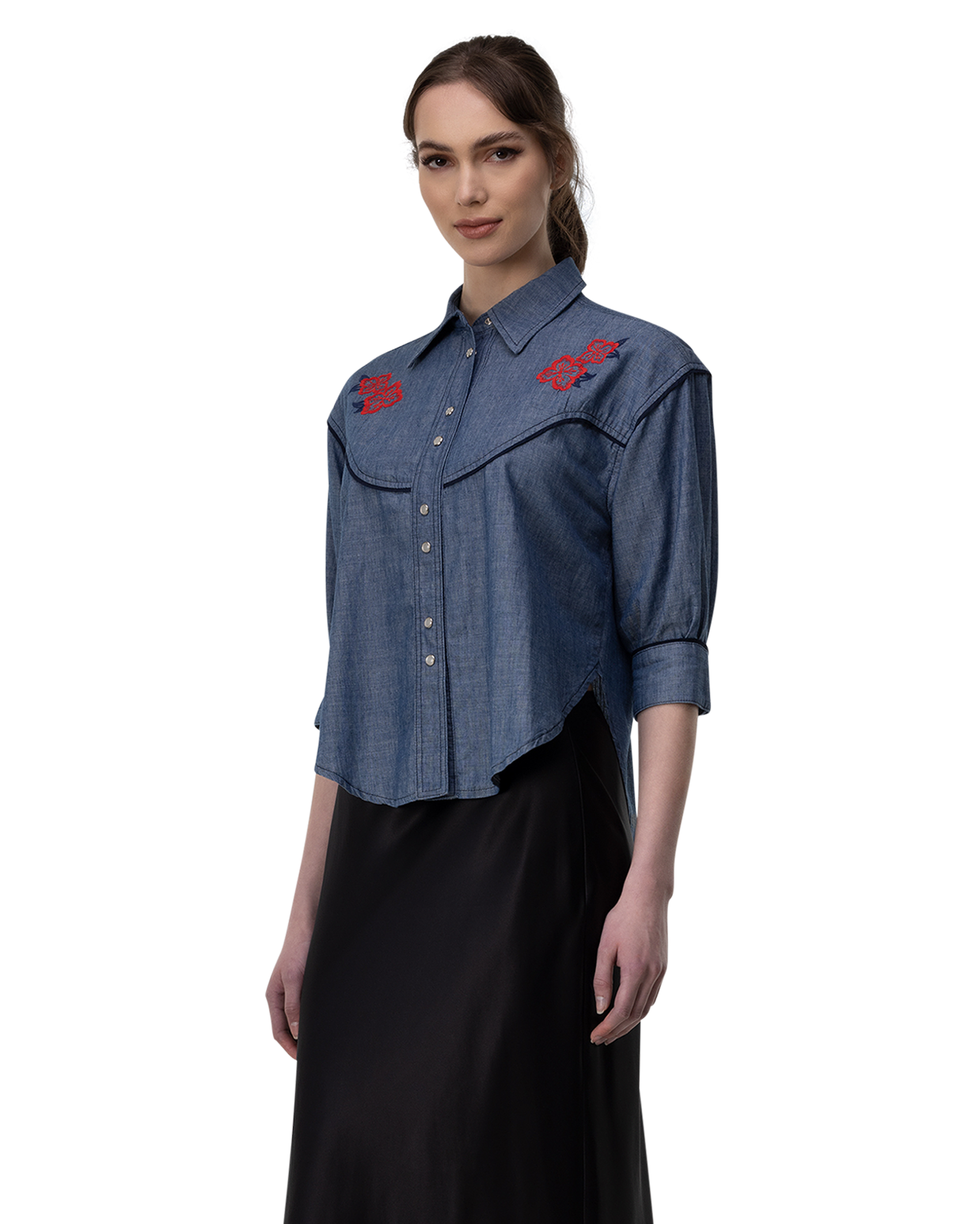 Embroidered Denim Shirt