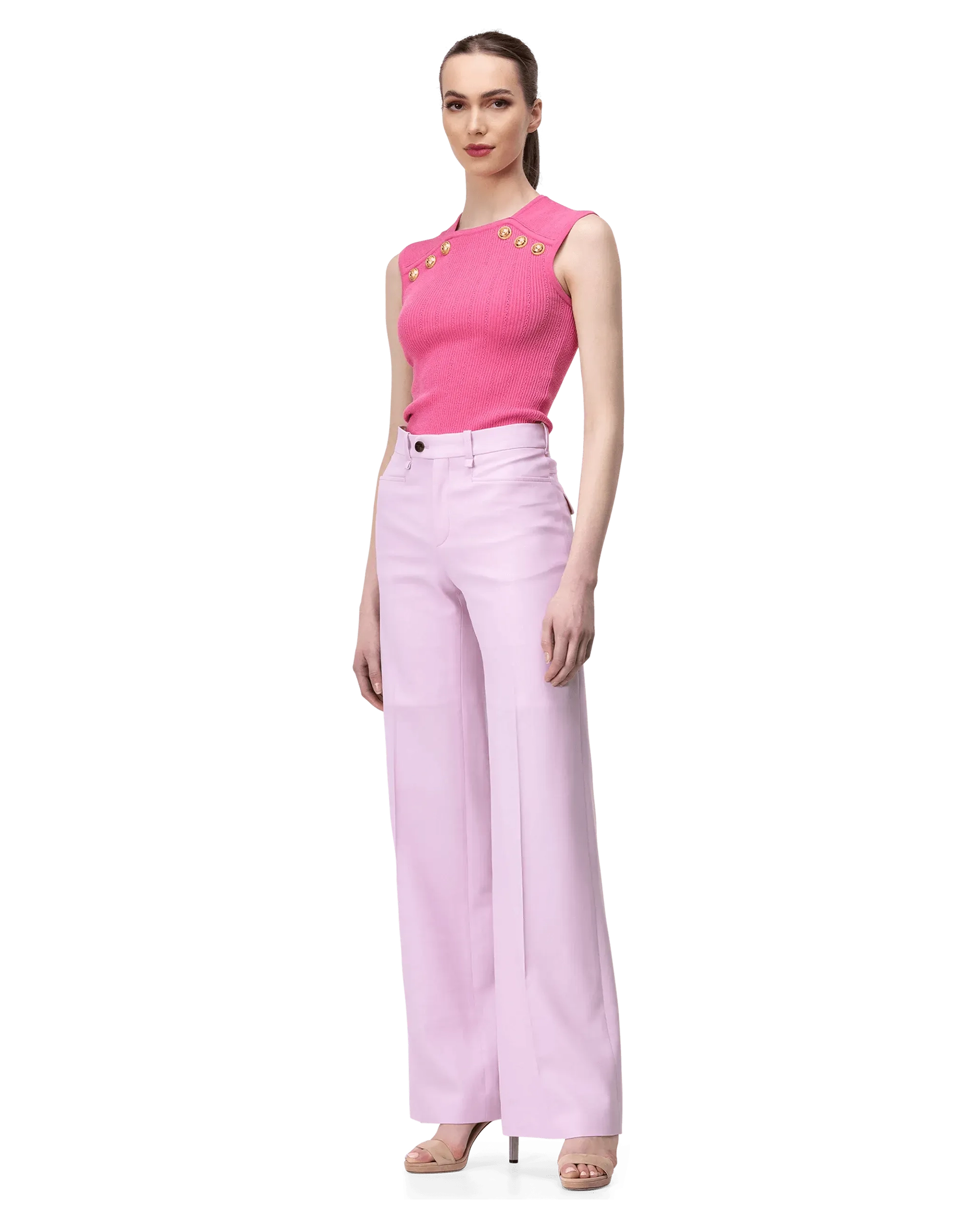 Button Detail Pointelle Top