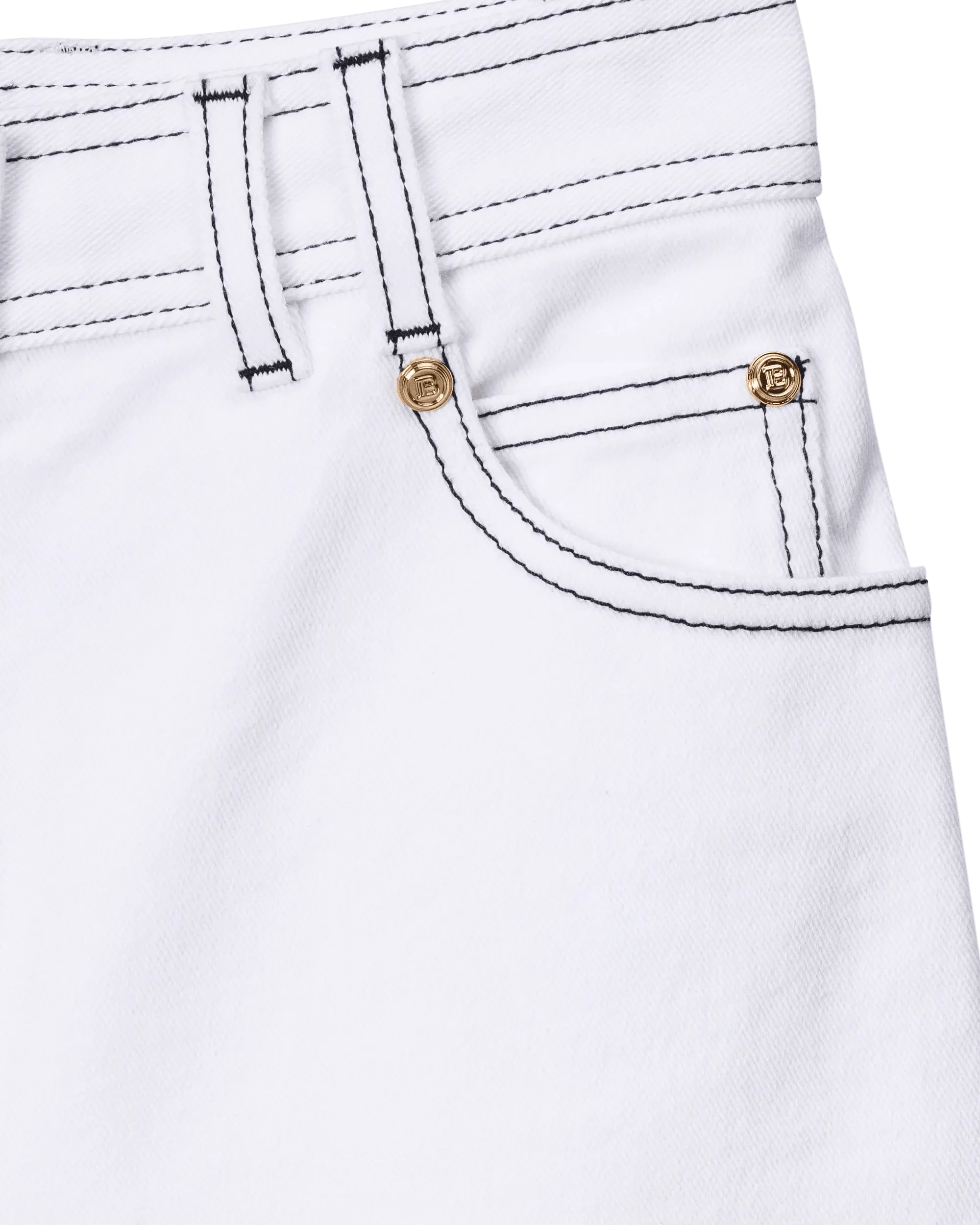 Contrast-Stitch Denim Bermuda Shorts