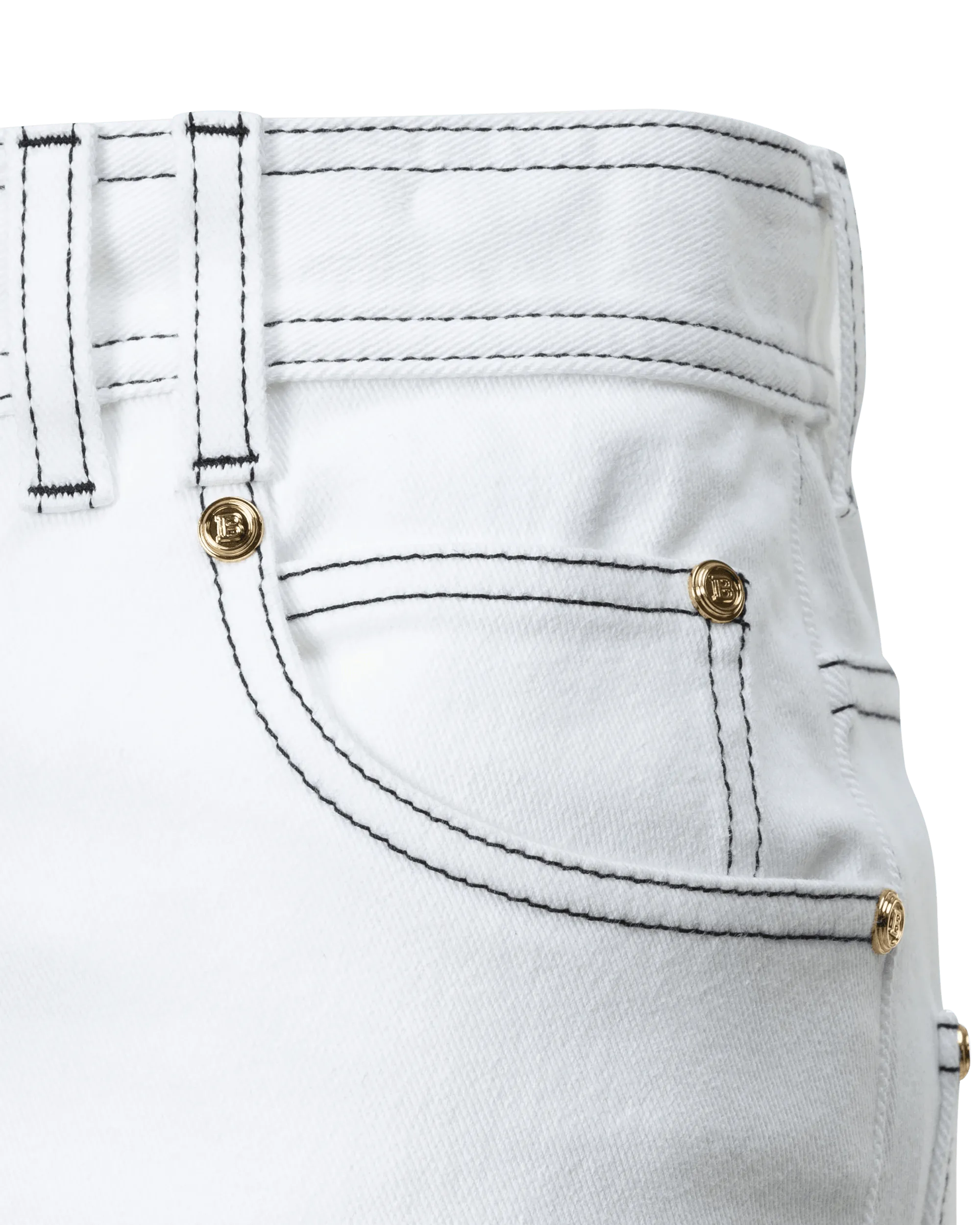 Contrasting Stitch Skinny Jeans - DIHSAN