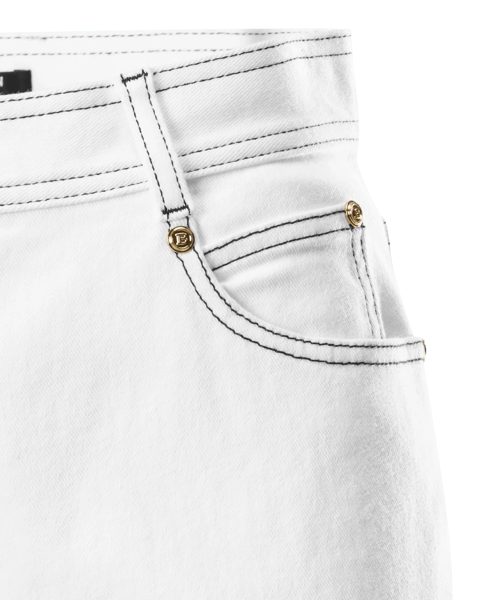 Contrasting Stitch Skinny Jeans - DIHSAN