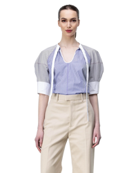 Pinstriped Poplin Top