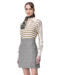 Striped Long Sleeve Polo Sweater