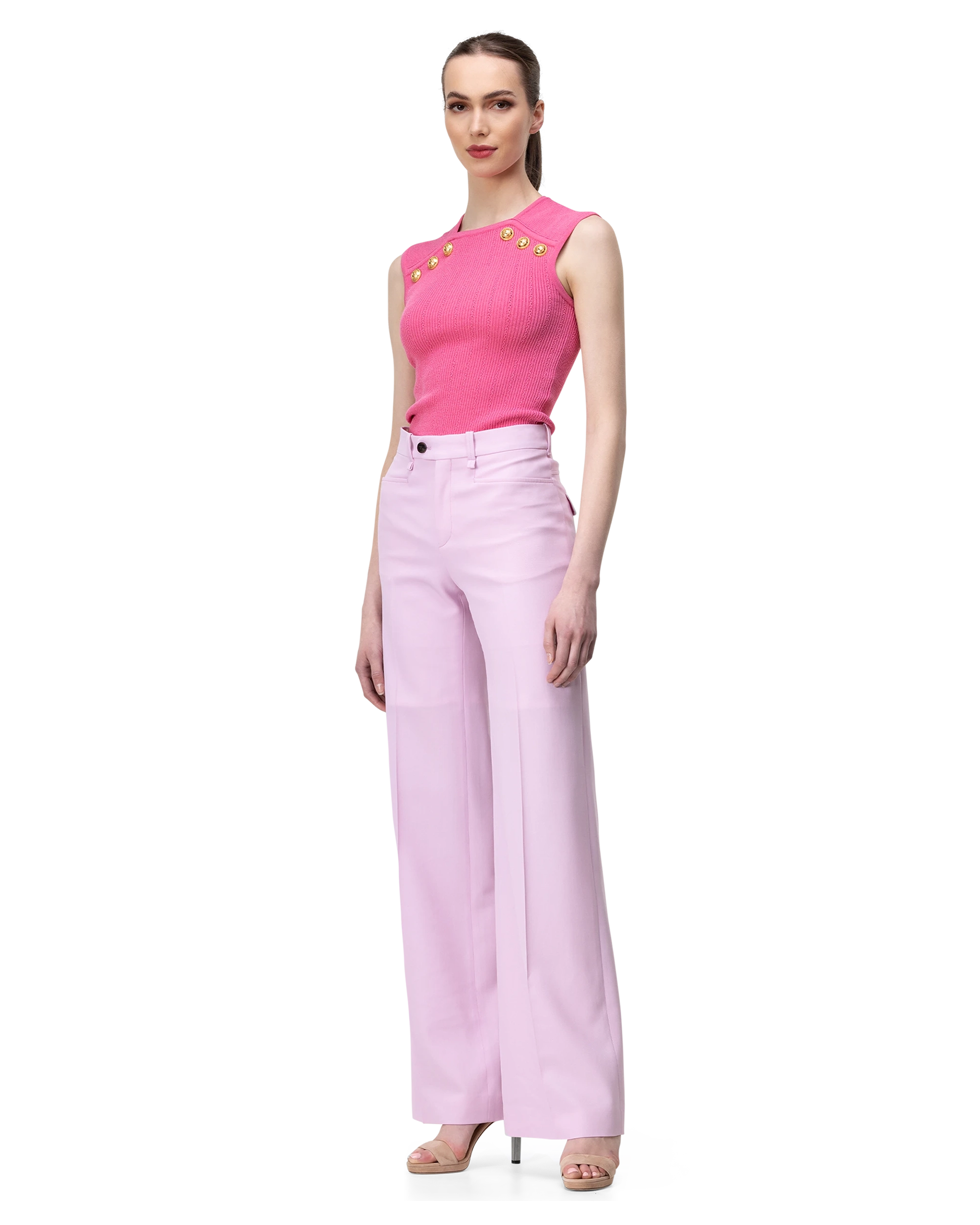 High Waisted Wide Leg Trousers
