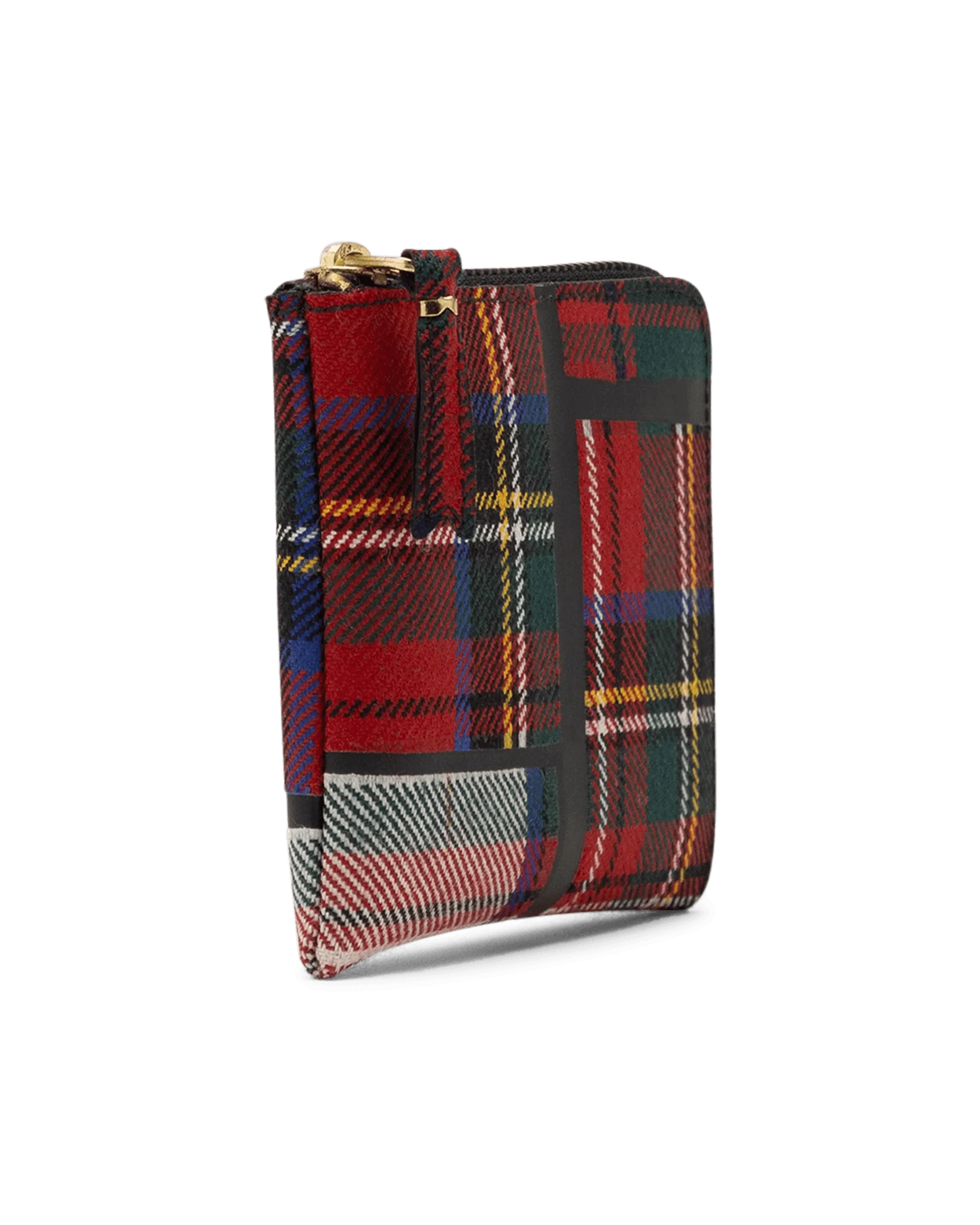 Corner Zip Tartan Patchwork Wallet